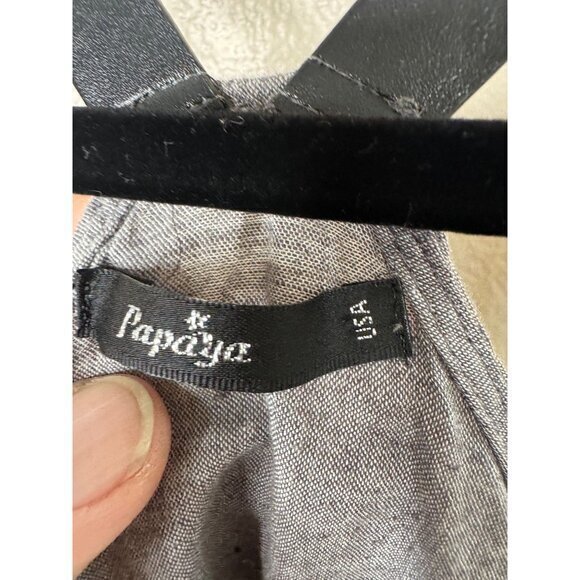 Papaya Women's Gray Dress Size S mini dress sleeveless overalls button cotton - Picture 3 of 7